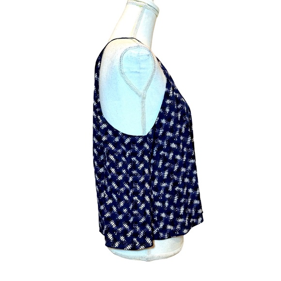 NWT $225 Rebecca Taylor Sleeveless Cris Cross tank top. 100% Silk. Blue. Size 10 - Picture 4 of 9